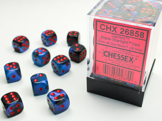 Chessex - Gemini Black-Starlight/Red 36d6