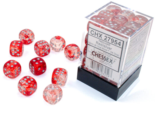 Chessex - Nebula Red/Silver Luminary 36d6