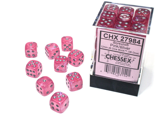 Chessex - Borealis Pink/Silver Luminary 36d6