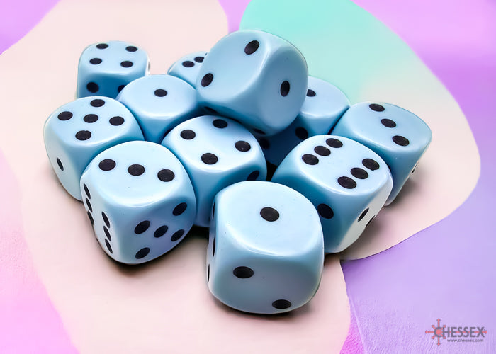 Chessex - Opaque Pastel Blue/Black 16mm 12d6
