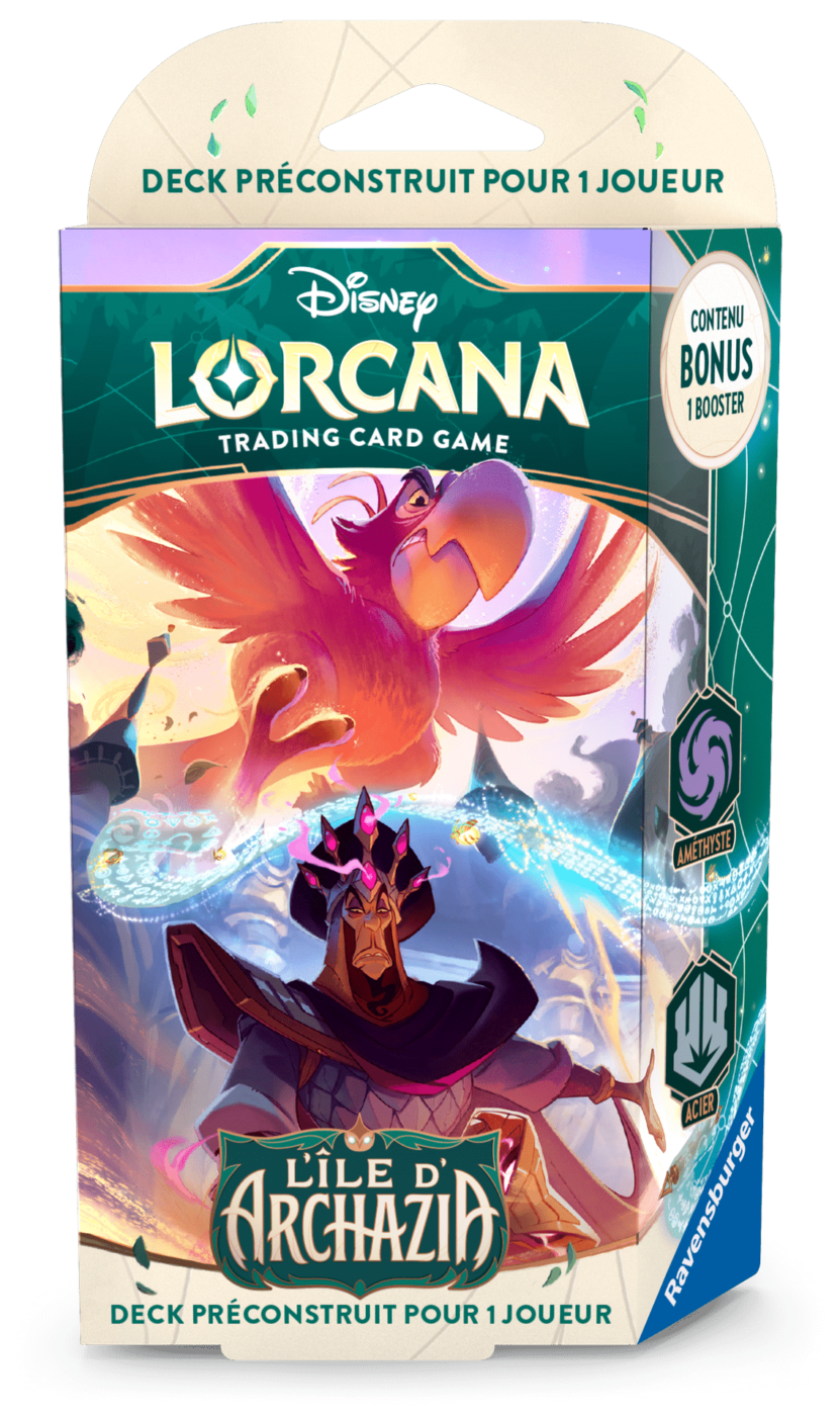 Disney Lorcana: L'ile d'Archazia - Starter Deck (Amethyst/Steel) (FR) Boutique Le Chevalier Disney Lorcana: L'ile d'Archazia - Starter Deck (Amethyst/Steel) (FR) Boutique Le Chevalier