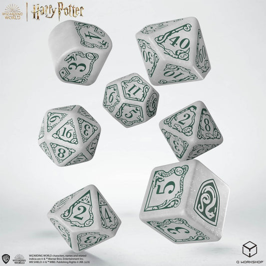 Q Workshop - Harry Potter Slytherin Modern White 7-Dice Set