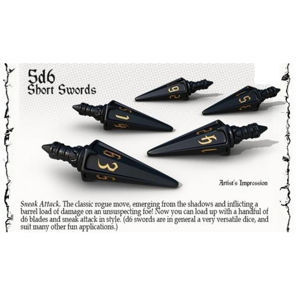 Game Salute - The Rogue 5d6 Short Swords Nightshade/Thieves' Gold