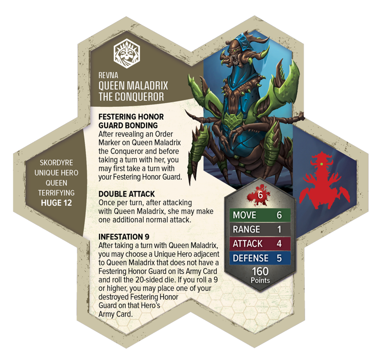 Heroscape - Rising Tide: Queen Maladrix and Festering Honor Guard Army Expansion