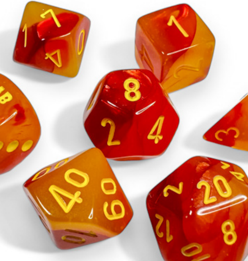 Chessex - Gemini Gellow Red/Yellow 7-Dice Set