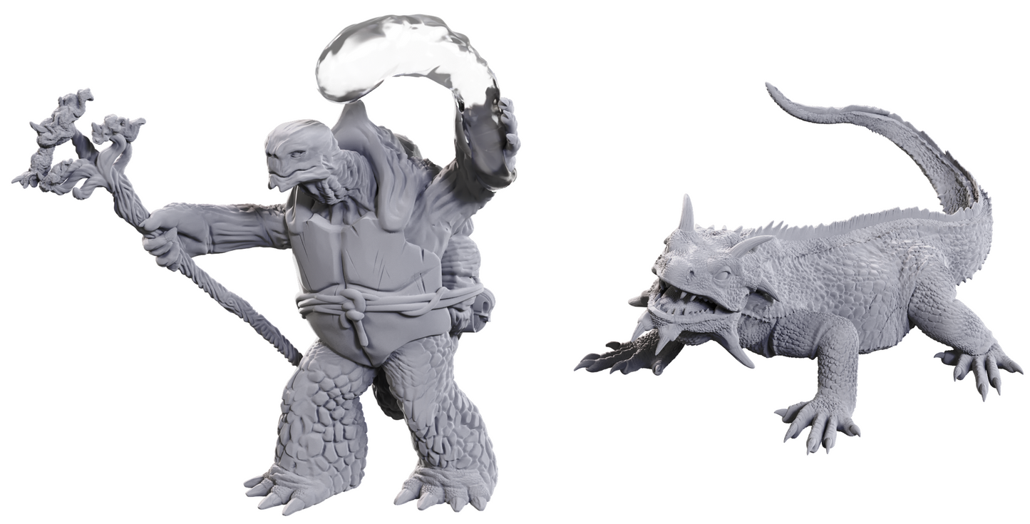 D&D Unpainted - Tortle Druid & Wild Shape Giant Lizard (90707)