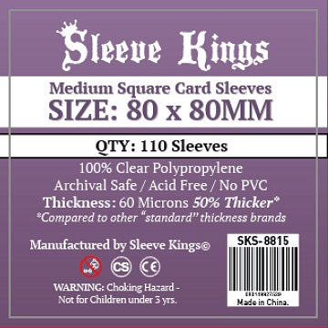 Sleeve Kings - Medium Square Card Sleeves 80x80mm 110ct
