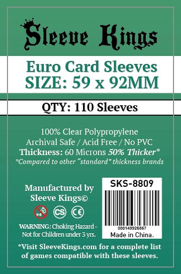 Sleeve Kings - Euro Card Sleeves 59x92mm 110ct