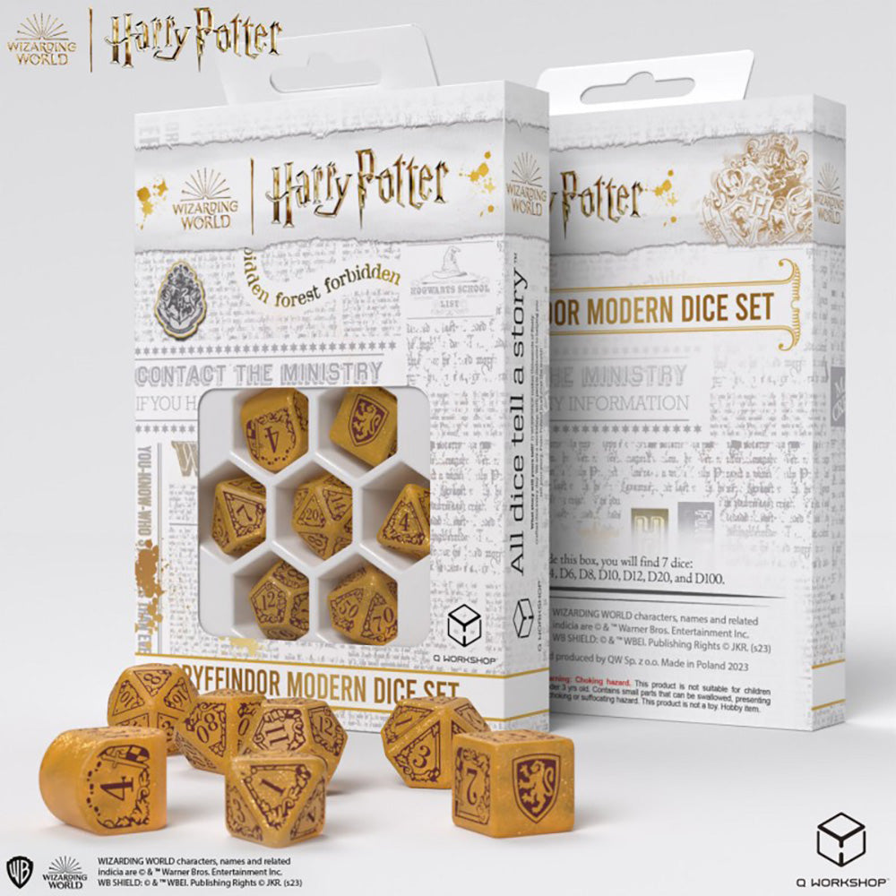 Q Workshop - Harry Potter Gryffindor Modern Gold 7-Dice Set