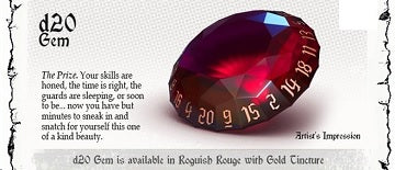 Game Salute - The Rogue d20 Gem Roguish Rouge/Gold Tincture (1ct)
