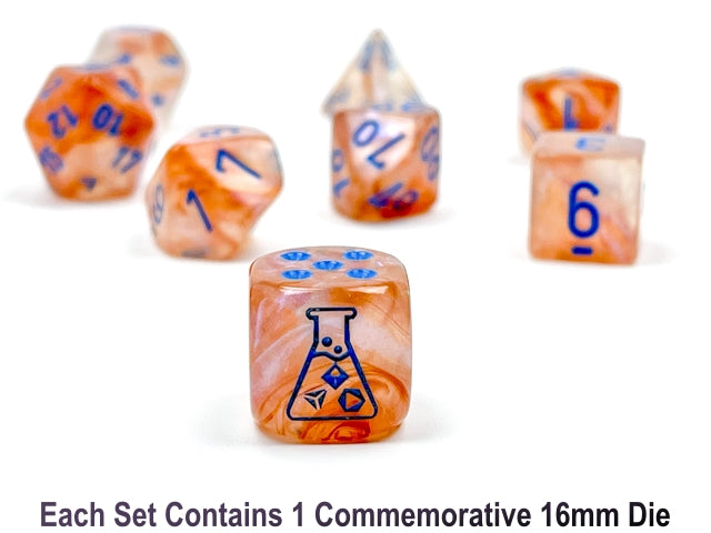 Chessex - Borealis Rose Gold/Light Blue 7-Dice Set