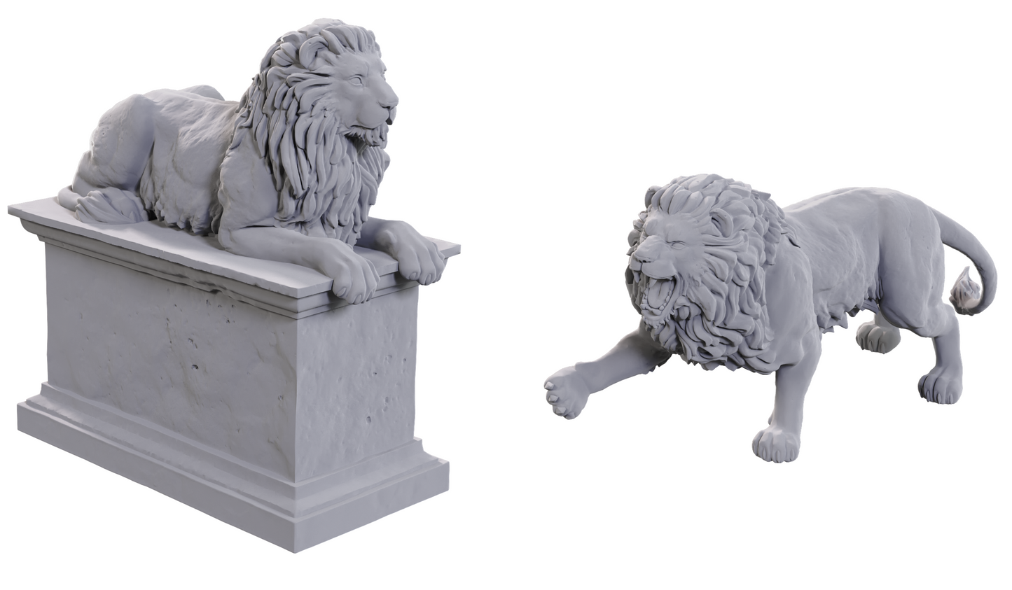 D&D Unpainted - Stone Lion (90747)