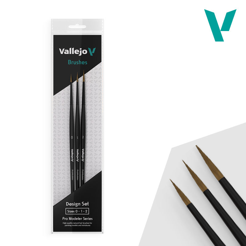 Vallejo - Pro Modeler Series - Natural Hair Brushes Design Set