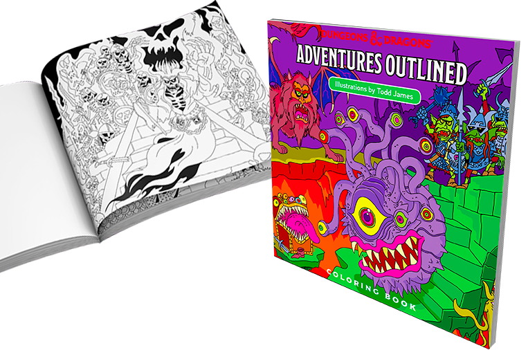 Dungeons & Dragons - Adventures Outlined Coloring Book