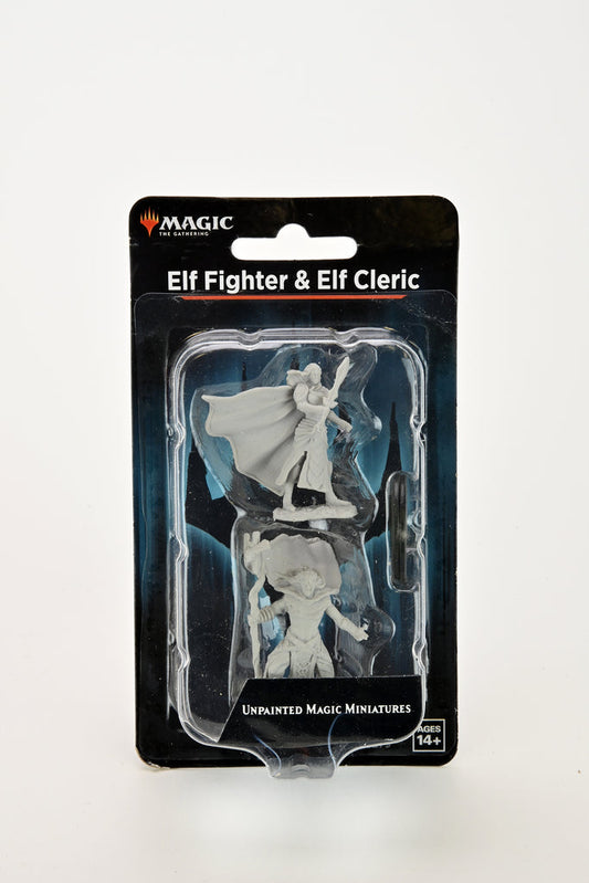 MTG Unpainted - Elf Fighter & Elf Cleric