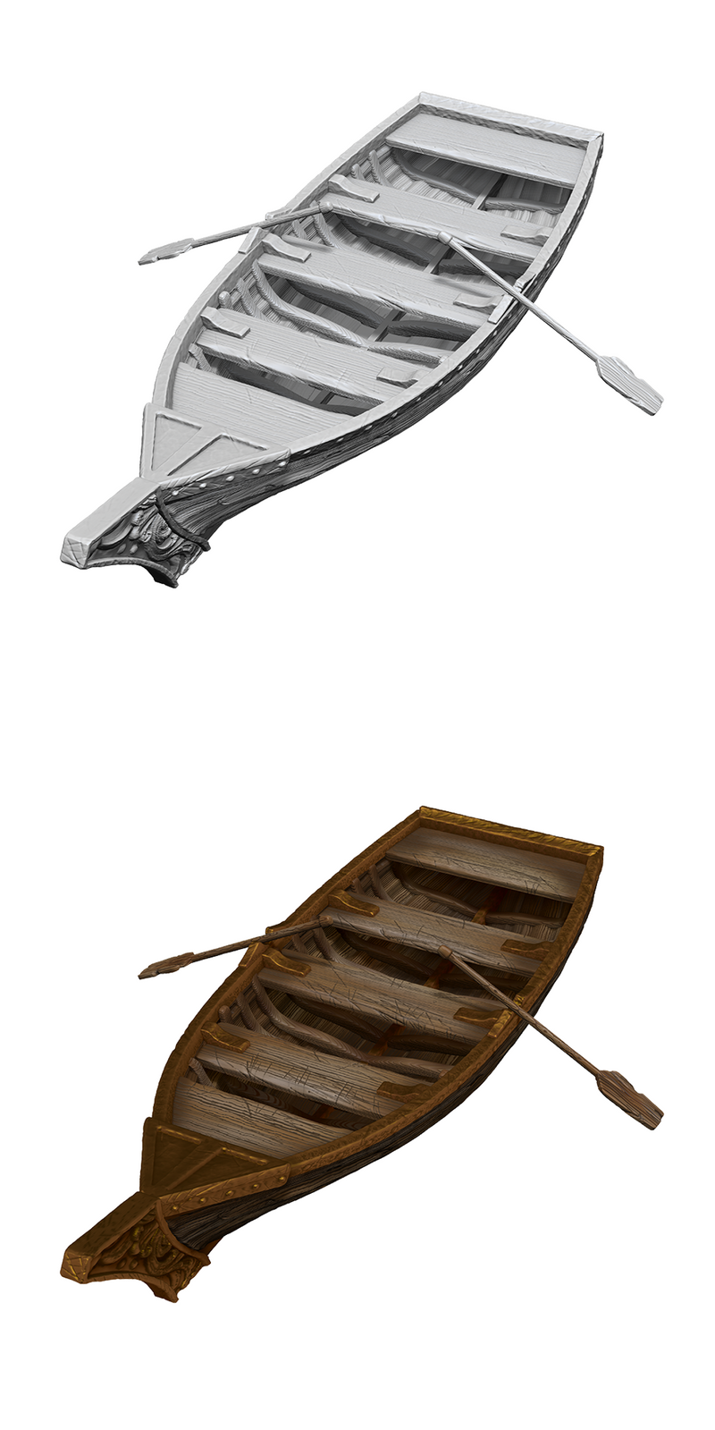D&D Unpainted - Rowboat & Oars