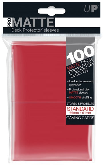 UP PRO-Matte Sleeves Red 100CT