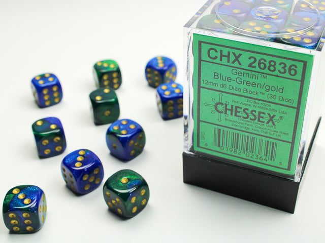 Chessex - Gemini Blue-Green/Gold 36d6