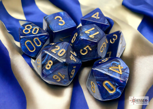 Chessex - Scarab Royal Blue/Gold 7-Dice Set