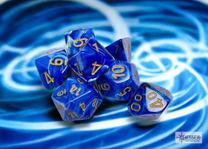 Chessex - Vortex Blue/Gold 7-Dice Set