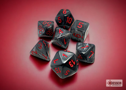 Chessex - Velvet Black/Red 7-Dice Set