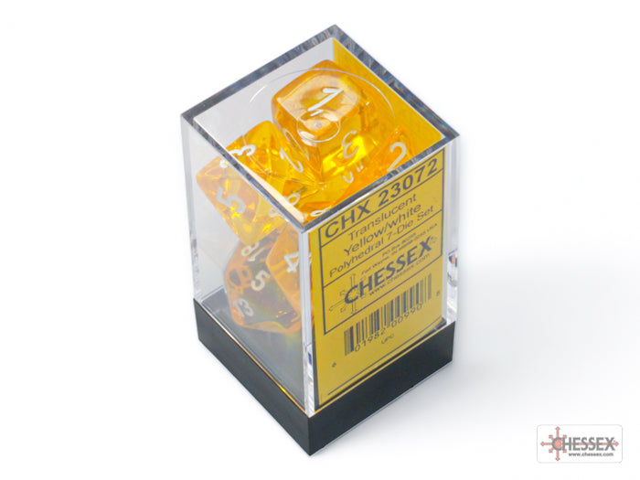 Chessex - Translucent Yellow/White 7-Dice Set