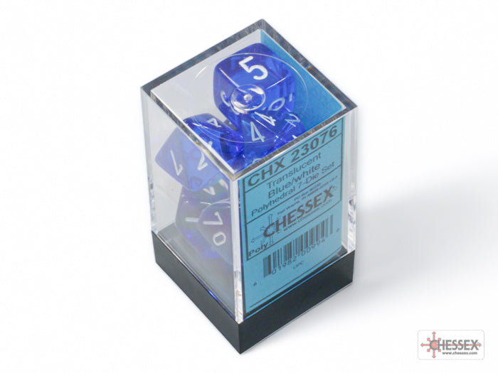 Chessex - Translucent Blue/White 7-Dice Set