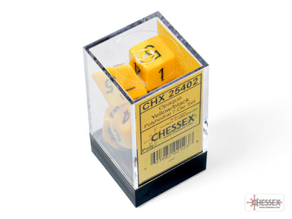 Chessex - Opaque Yellow/Black 7-Dice Set