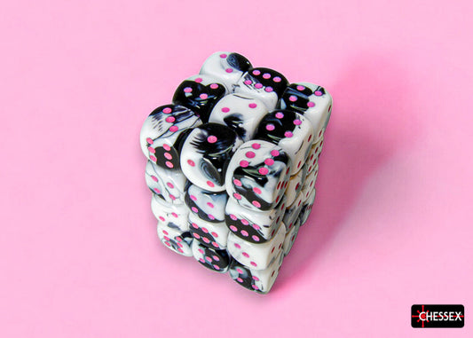 Chessex - Gemini Black-White/Pink 36d6