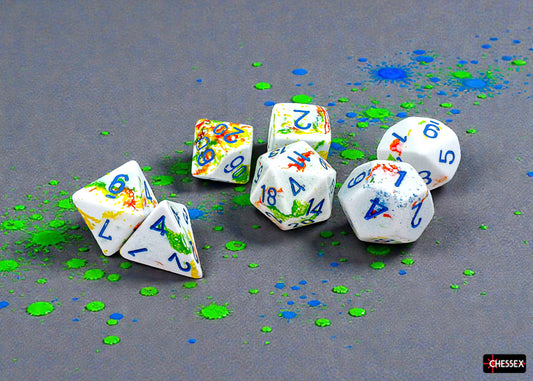 Chessex - Brush Breezy/Blue 7-Dice Set