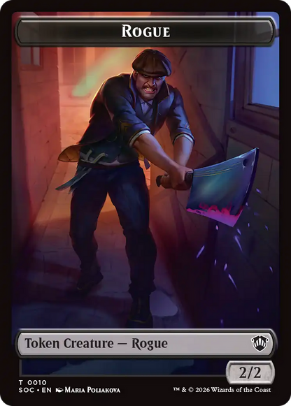 Spirit (0025) // Rogue Double-Sided Token [Secrets of Strixhaven Commander Tokens]