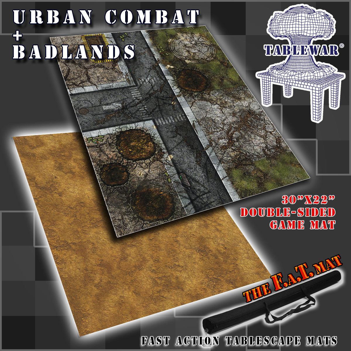 F.A.T. Mat - Double-Sided 30"x22" Urban Combat/Badlands