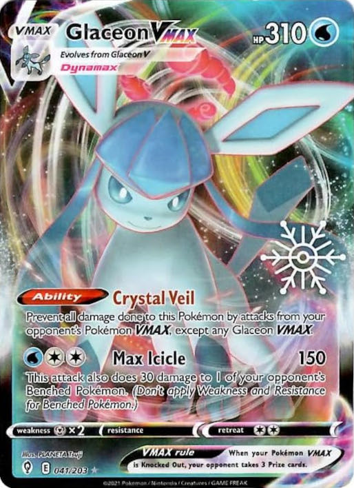 Glaceon VMAX (041/203) (Holiday Calendar) [Sword & Shield: Evolving Skies]