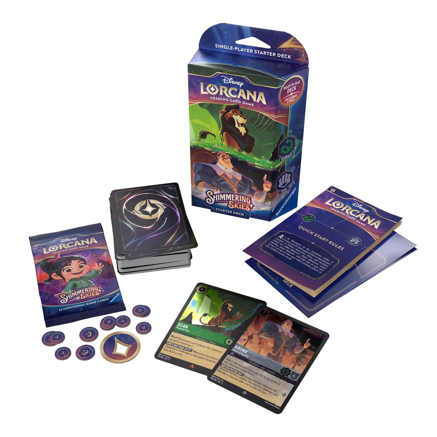 Disney Lorcana: Shimmering Skies - Starter Deck (Emerald & Steel) (Francais)