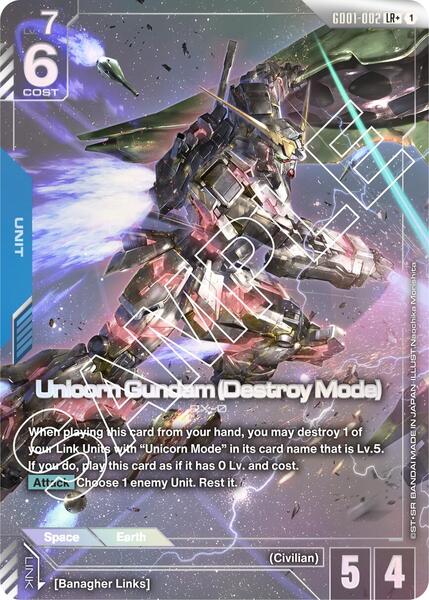 Unicorn Gundam (Destroy Mode) (LR+) (002) [Newtype Rising]