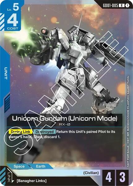Unicorn Gundam (Unicorn Mode) (Launch Event) (005) [Gundam Promotional Cards]
