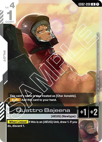 Quattro Bajeena (Store Tournament Participant Pack 02) (098) [Gundam Promotional Cards]