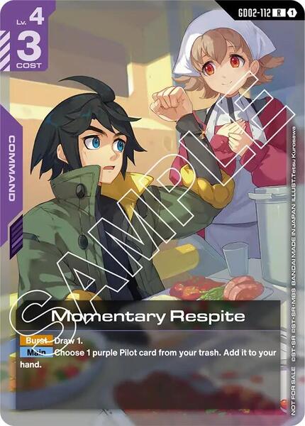 Momentary Respite (Store Tournament Participant Pack 02) (112) [Gundam Promotional Cards]