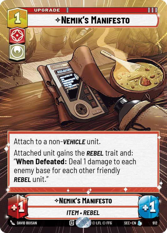 Nemik's Manifesto (912) (Hyperspace Foil) (912) [Secrets of Power]