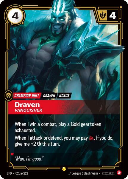 Draven - Vanquisher (Alternate Art) (020a/221) [Spiritforged]