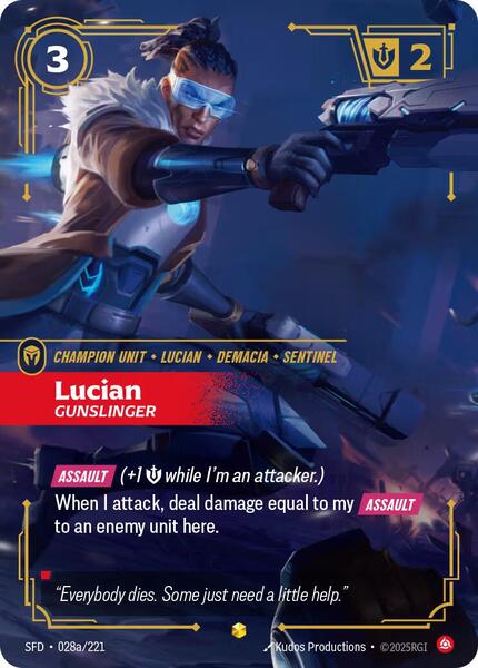 Lucian - Gunslinger (Alternate Art) (028a/221) [Spiritforged]