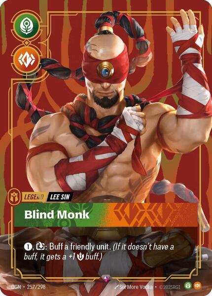 Lee Sin - Blind Monk (Metal) (257/298) [Riftbound Organized Play Promotional Cards]