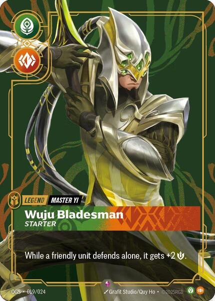 Master Yi - Wuju Bladesman (Metal) (019/024) [Riftbound Organized Play Promotional Cards]