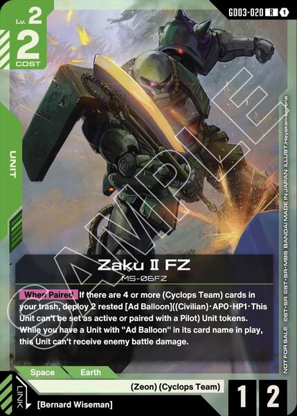 Zaku II FZ (GD03 Release Event) (020) [Gundam Promotional Cards]