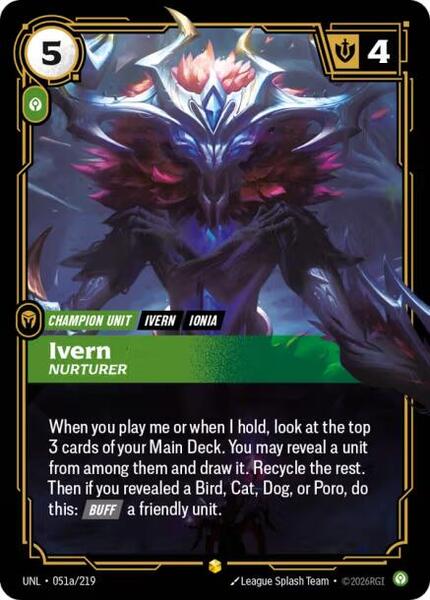 Ivern - Nurturer (Alternate Art) (051a/219) [Unleashed]