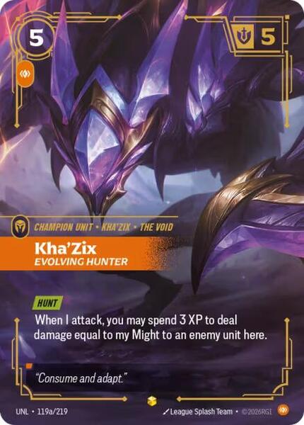 Kha'Zix - Evolving Hunter (Alternate Art) (119a/219) [Unleashed]