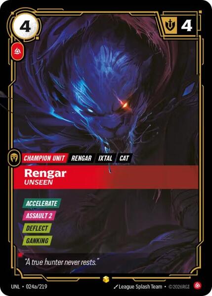 Rengar - Unseen (Alternate Art) (024a/219) [Unleashed]