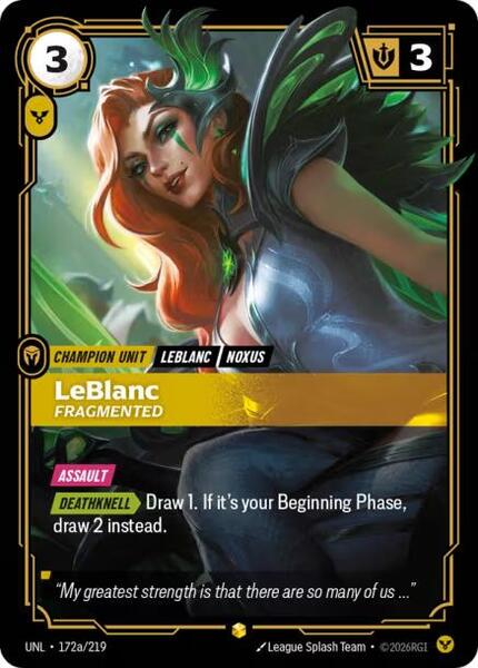 LeBlanc - Fragmented (Alternate Art) (172a/219) [Unleashed]
