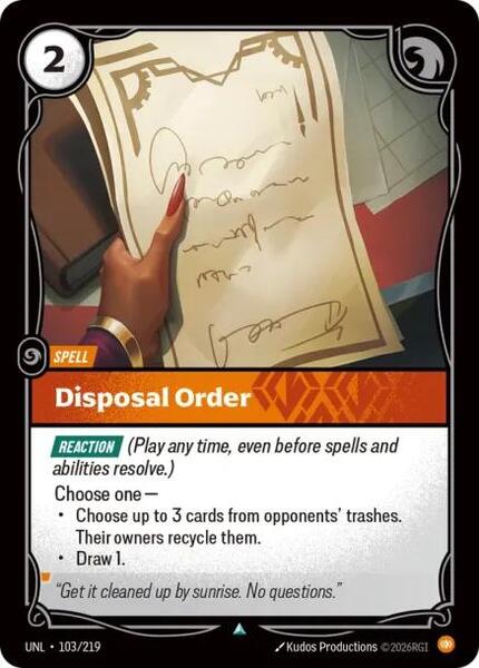 Disposal Order (103/219) [Unleashed]