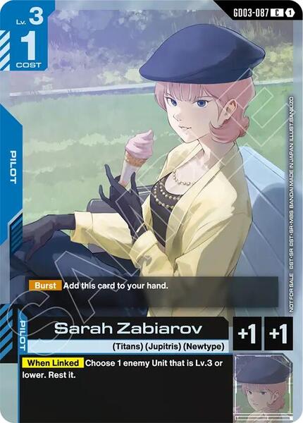 Sarah Zabiarov (Store Tournament Participant Pack 04) (087) [Gundam Promotional Cards]